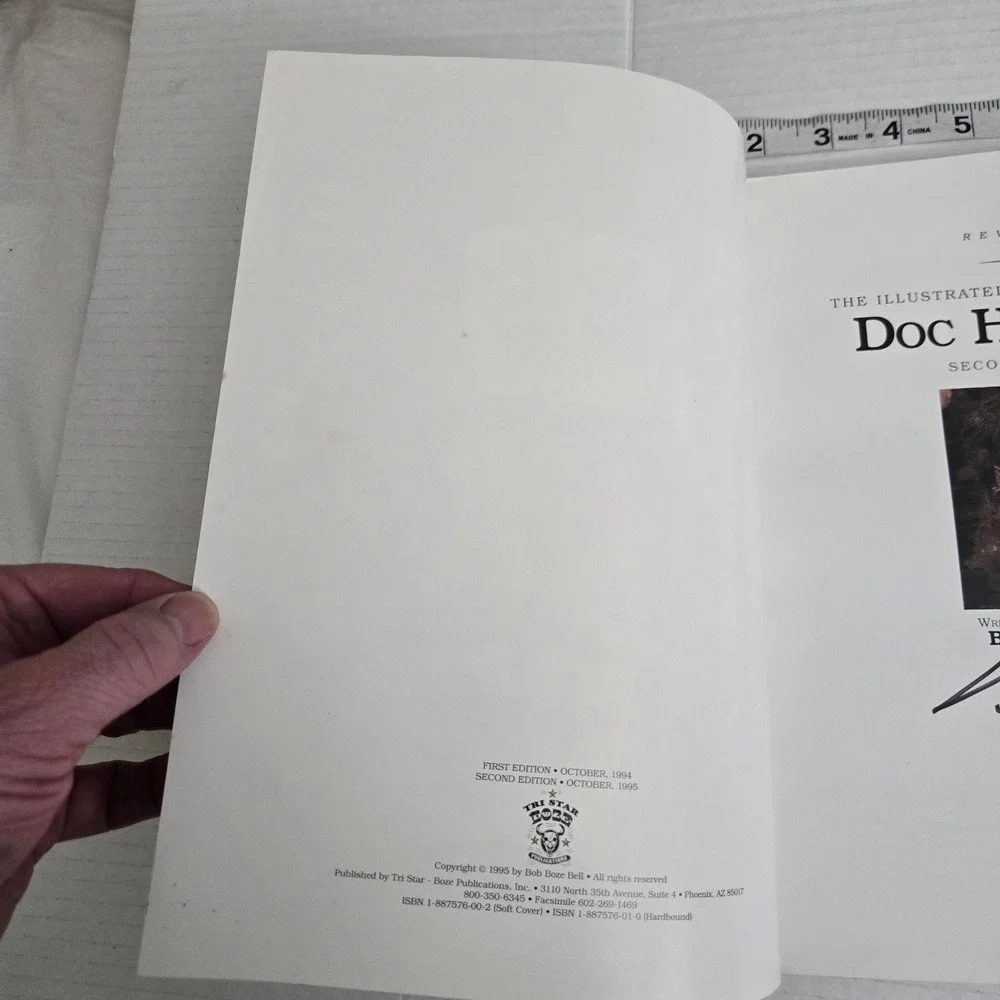 Signed Bob Boze Bell Illustrated Life and Times Doc Holliday Book 1995 2nd‎ Ed